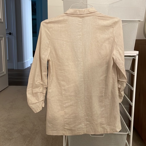 Princess Polly Linen Blazer Size 4 - Picture 3 of 6